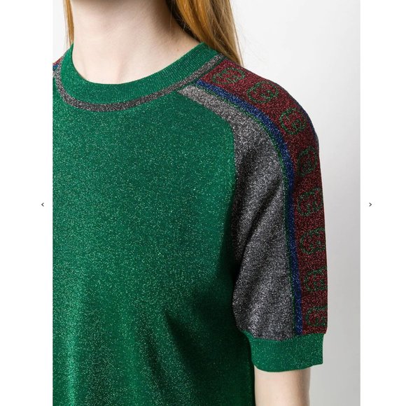 Gucci Metallic T-shirt Dress in Green NEW WITH TAGS - Picture 10 of 13